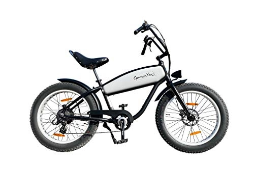 Vélos électriques : GermanXia Black Sinner Junior Cruiser (blanc / noir, 11 Ah / 396 Wh).