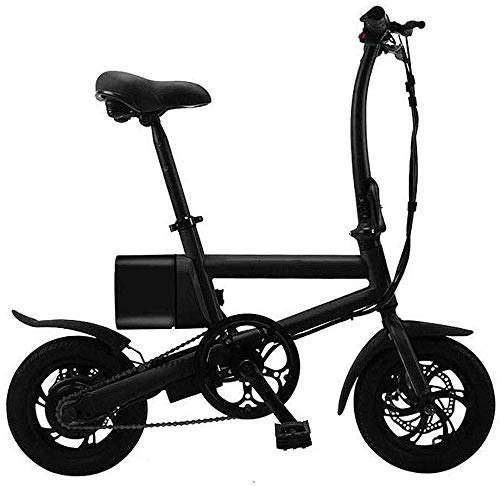 Vélos électriques : GJJSZ Vélo électrique Pliant, Cadre en Alliage Luminum, Mini-pédale à Deux Roues, Voiture électrique, Scooter Ultra léger, avec Roues de 12 Pouces, Vitesse maximale de 25 km / h
