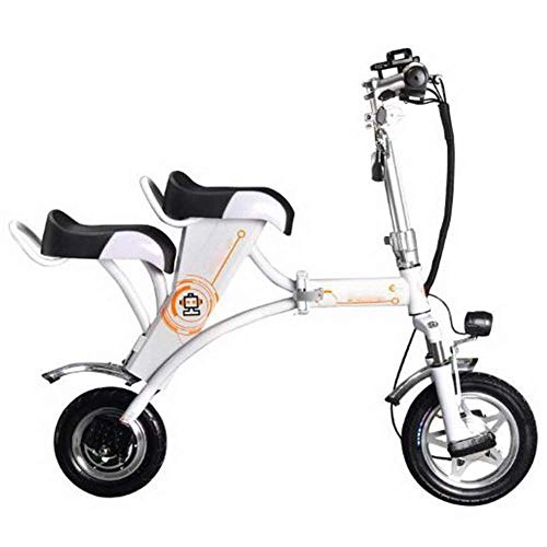 Vélos électriques : Gmadostoe Vlo lectrique Pliant, Voiture lectrique portative Batterie Double au Lithium, Mini-Scooter lectrique pour Adulte, Blanc