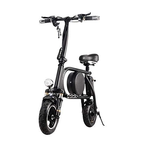 Vélos électriques : Gmadostoe Vlo lectrique portatif, Scooter lectrique de Bicyclette avec la lumire de LED, cyclomoteur Adulte lger de Voiture de Batterie de Petite pdale de Voyage, Black, Battery~11ah