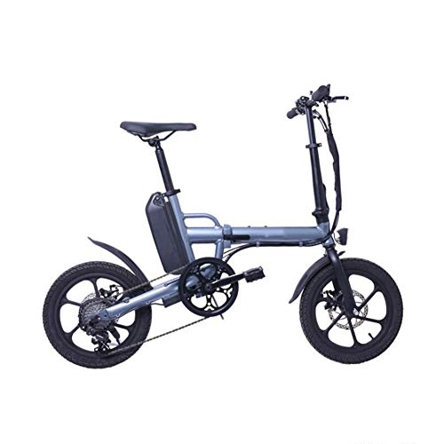 Vélos électriques : GOUTUIZI Vlo lectrique Pliant de 16 Pouces, vlo de Montagne lectrique en Alliage d'aluminium lger, 36V250W-Trois Couleurs au Choix, Gris