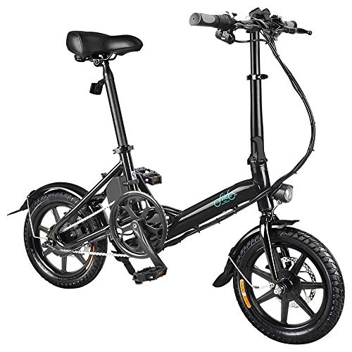 Vélos électriques : GoZheec D3 Vélo électrique, Batterie E Bikes 7.8AH 36V Pliable avec Pneu Antichoc de 14 Pouces pour Hommes Adolescents en Plein air Fitness City Commuting (Noir)