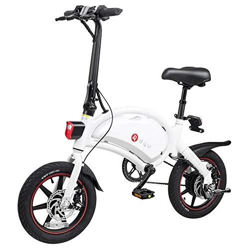 Vélos électriques : GoZheec Vélos électriques E Bike Pliants 14 Pouces 10 Ah 240 W Moteur Vitesse maximale 25 km / h jusqu'à 45 km, Assistance à la pédale pour Les Adultes (Blanc)