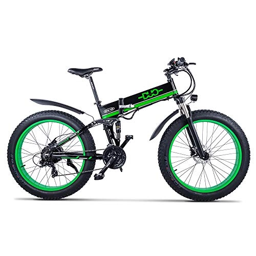 Vélos électriques : GUNAI 26 Pouces Fat Tire Vélo Électrique 1000 W Pliable Neige E-vélo 48V 12Ah Batterie Au Lithium Shimano 21 Vélo De Montagne avec Frein À Disque