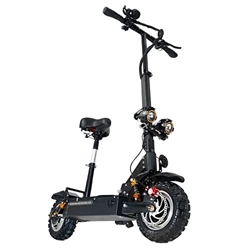 Vélos électriques : GUNAI Scooters Électriques Adulte Pliable, 150kg Charge Max avec siège 11 Pouces, Batterie au Lithium 60V 24AH avec Freins à Double Disque, LED lumière et HD Display