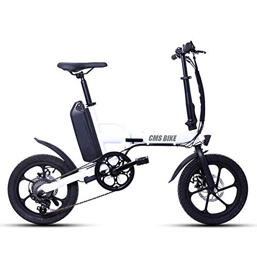 Vélos électriques : GUOJIN Vélo Électrique Pliable, Jusqu'à 25Km / H, Puissant Moteur 250W, Vitesse Réglable 16" Urban Bike, Autonomie80km, 36V 13Ah Batterie Lithium Rechargeable, Adulte Unisexe