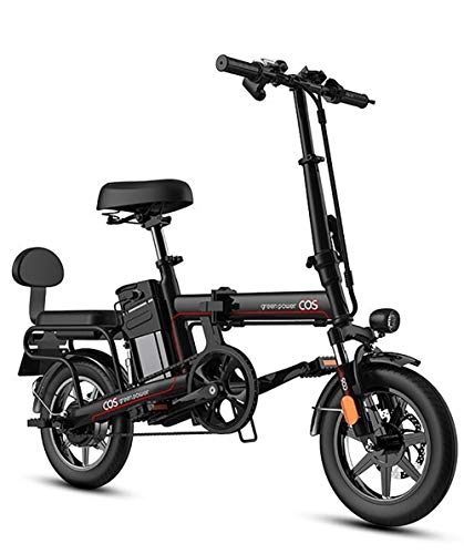 Vélos électriques : GUOJIN Vélo Électrique Pliant Vélo De Ville Électrique 9.6 Ah Batterie Lithium Rechargeable 50 Kilométrage 14" City E-Bike Adulte, Vitesse Jusqu'à 25 Km / H
