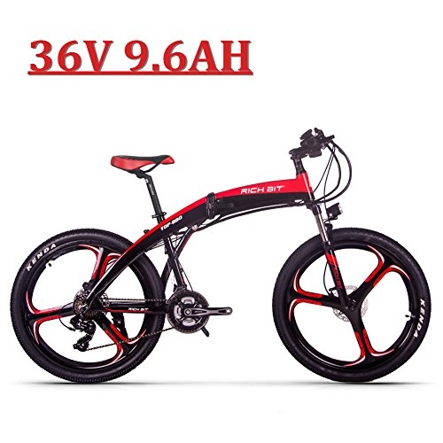 Vélos électriques : GUOWEI TOP-880 36v 250w 9.6Ah Blanc Gris Électrique 26 Pouces Pliable Ebike E-Bike Vélo Pliant E Vélo Électrique avec TEKTRO Hydraulique Disque De Frein (Red)