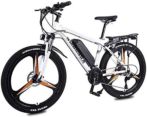 Vélos électriques : GYL Vélo électrique VTT Scooter voyage adulte 26 pouces 8Ah batterie au Lithium 36 V / 350 W 27 vélo à vitesse variable utilisé pour les banlieusards d'équitation en plein air, Orange blanc, 13AH