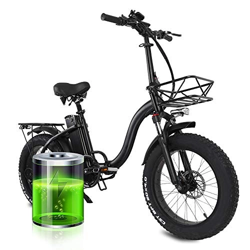 Vélos électriques : H&G 20'' 4.0 Gros Pneu VTT Vélo Électrique Pliant 48V15AH 750W MoteurTout-Puissant Vélo Électrique Puissant Adapté aux Hommes et aux Femmes en Déplacement Urbain