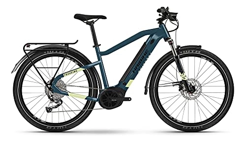 Vélos électriques : Haibike Trekking 5 500 Wh Bosch 2022 Vélo électrique pour homme Diamant M 52 cm Bleu / Canary