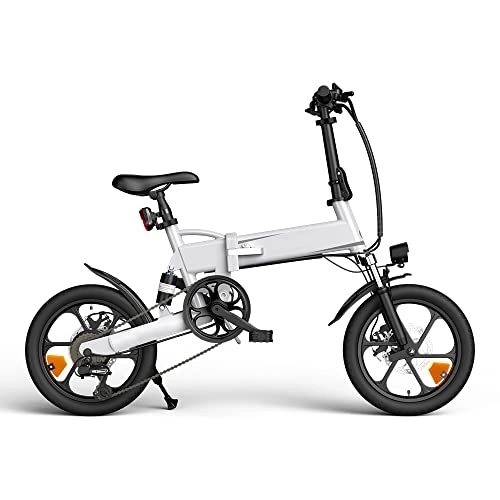 Vélos électriques : HappyBoard Vélo Électrique Pliable, 16 Pouces Ville E-Bike Adulte, Batterie 36V / 7, 5Ah, 3 Modes de Conduite, Pédalage Assisté, Hauteur Réglable, Portable Compact, Adulte Unisexe (Blanc)