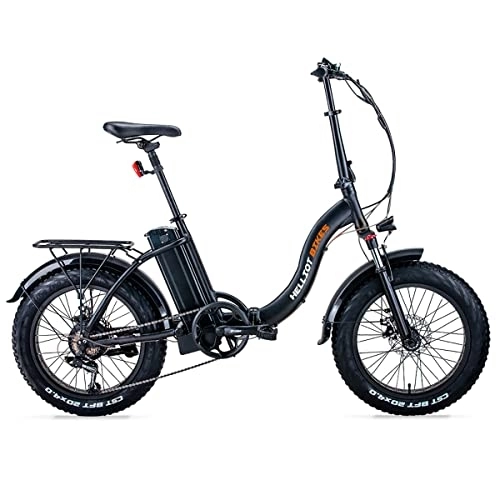 Vélos électriques : He Helliot Bikes -RSMoscu Vélo électrique 250W, pliable, roues Fat de 20 pouces, autonomie jusqu'à 45 kilomètres, cadre en aluminium et changement Shimano à 7 vitesses