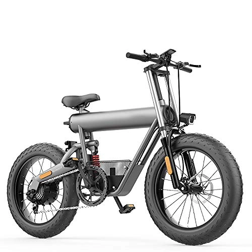 Vélos électriques : HHHKKK Vélo Électrique Pliant, Jusqu'à 20km / h, Vitesse Réglable 14 Pouces Bike, 400W / 48V / Boostez l'endurance 100-150 km Batterie Lithium Rechargeable, Adulte Unisexe