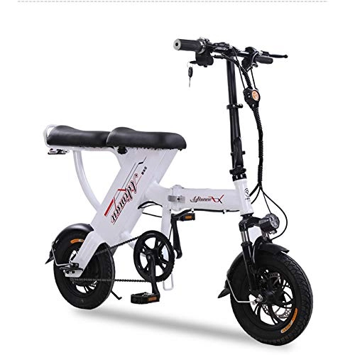 Vélos électriques : HHORD Vlo lectrique, Bicyclette lectrique Pliable, Bicyclette lectrique Batterie Au Lithium pour Adulte (avec Batterie Amovible Au Lithium-ION), Anti-Vol Distance, Blanc, 25A