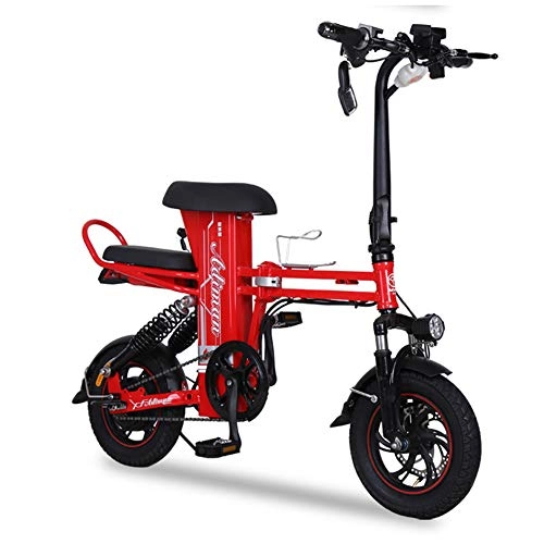 Vélos électriques : HHORD Voiture Double, Vlo lectrique, Batterie Au Lithium, Mini-Scooter pour Adulte, Tlcommande Dverrouille, Rouge, 11A