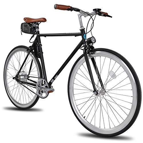 Vélos électriques : HILAND Lamassu Ebike Vélo électrique 28" en Acier au Chrome-molybdène Pedelec Citybike E-Trekking Urbanbike avec Panier à vélo, Batterie Lithium-ION 36 V