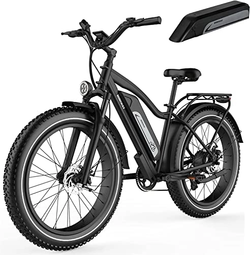 Vélos électriques : Himiway Cruiser E-Bike Hommes Femmes avec Moteur 250W 25 Km / h, E-VTT avec Batterie 48V 17, 5Ah 840Wh, E-Fatbike 26" pour Adultes jusqu'à 96 Km, vélos électriques avec dérailleur 7 Vitesses