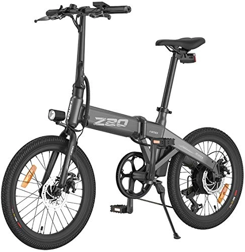 Vélos électriques : HIMO Z20 Vélo électrique pliable avec batterie amovible et pompe à voiture étanche IPX7 Écran LCD haute résolution 20" en aluminium (gris)