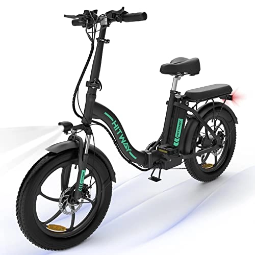 Vélos électriques : HITWAY Vélo Électrique, 20" VTT Fat Bike Electrique Adulte Pliable, Batterie 48V / 10Ah, Moteur 250W, Portée 55km, Shimano 7 Vitesses, E-Bike Ville