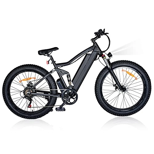 Vélos électriques : HITWAY Vélo électrique 26" Fat Tire, Batterie au Lithium 48V 500Watt Moter 12Ah, engrenage à Grande Vitesse et Roue à Rayons eBike ONES1
