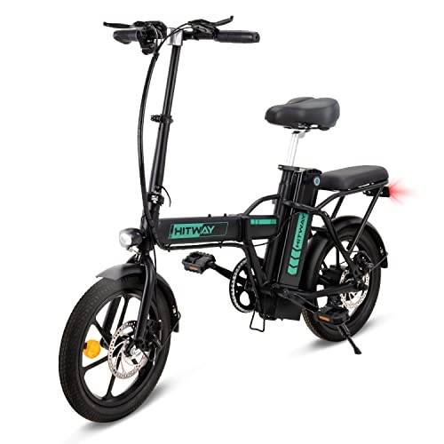 Vélos électriques : HITWAY vélo électrique Pliable 16" Ville E-Bike Adulte, Moteur 250W, Batterie 36V / 7.5Ah, 3 Vitesses Max 25km / h, Pédalage Assisté, Autonomie 45km, Femme Homme