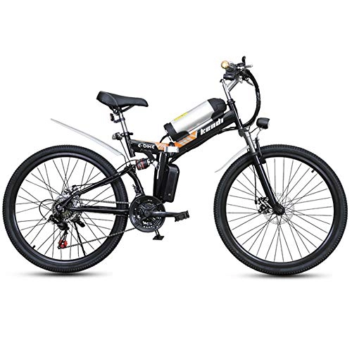 Vélos électriques : HJHJ Vlo lectrique Pliant, Frein de Disque Double Cadre en Acier au Carbone de 26 Pouces de vlo de Montagne lectrique portatif avec Voyant Avant LED 36V / 8AH