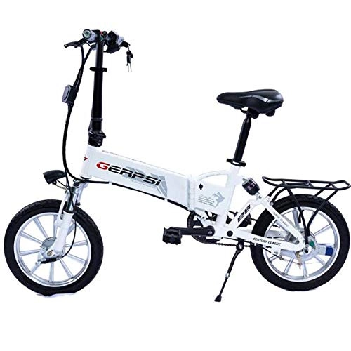 Vélos électriques : Hokaime Bicyclette électrique Pliable Adulte Bicyclette de 16 Pouces, équipé du Port électrique USB 250W de la Bicyclette 36V