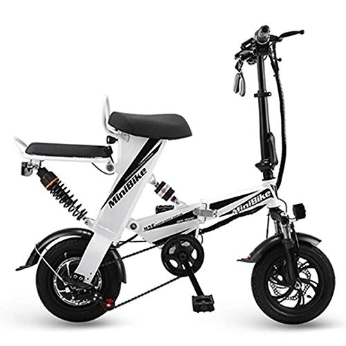 Vélos électriques : Hokaime Vélo électrique Pliant, génération de Choc Double en Aluminium Pliable de vélo électrique entraînant 50 km d'entraînement Pliant