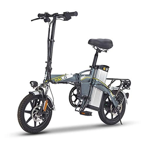 Vélos électriques : Hokaime Vélo électrique Pliant génération de vélo conduisant Le Mini Scooter Masculin et féminin de Voiture de Batterie, Gris