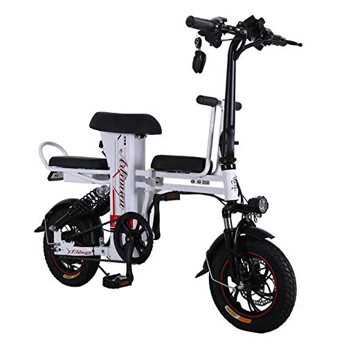 Vélos électriques : Hokaime Vélo électrique Véhicule électrique Adulte Batterie au Lithium Rechargeable Alimentation Amortisseur de Route arrière Entraînement électrique 100kg