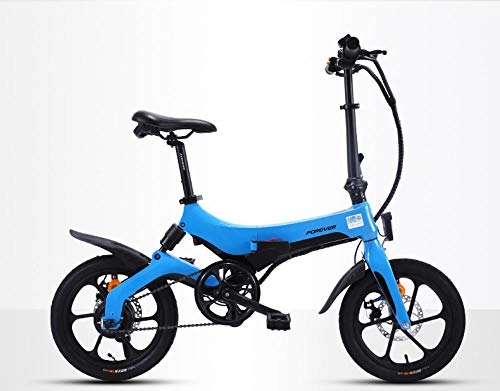 Vélos électriques : Hold E-Bikes Ebike, vélo électrique Se Pliant pour l'adulte, E-Bike, vélo électrique de Moteur de 250W Watts avec la lumière Avant de LED pour l'adulte@Bleu Noir