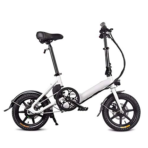 Vélos électriques : HSTD Vélo électrique - Vélo pour Adultes, Vélo électrique 14 / Vélo De Route avec Moteur 250w, pour Vélo De Montagne électrique à Batterie De Ville White