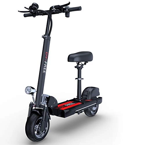 Vélos électriques : HUANGZZZ Scooter Électrique, 10 Pouces 48V Pliant E-Bike avec Batterie Au Lithium, Vitesse Max 50 Kmh, Moteur 500W avec Écran LCD, Black