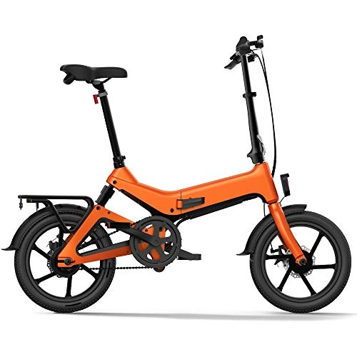 Vélos électriques : HUATXING 16 Pouces Pliant énergie électrique vélo Assist Cyclomoteur Vélo E-Bike 55 - Gamme 36V 7.5AH 65 km 250W Puissant Bike, Orange