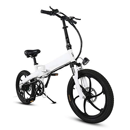 Vélos électriques : HUATXING 20 Pouces Pliant vélo électrique d'alimentation électrique d'assistance vélo E-Bike Scooter 48V 10Ah 350W Moteur Conjoined Rim E-vélo Pliant