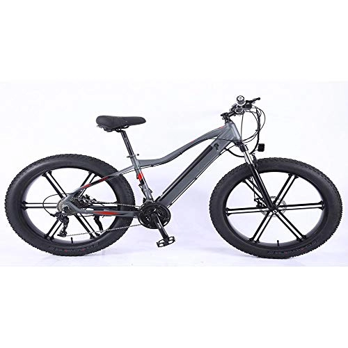 Vélos électriques : HUATXING 26 Pouces électrique Motoneige 350W caché Batterie électrique de vélo de Montagne Grand écran LED de l'écran vélo électrique en Alliage d'aluminium, One Wheel Grey
