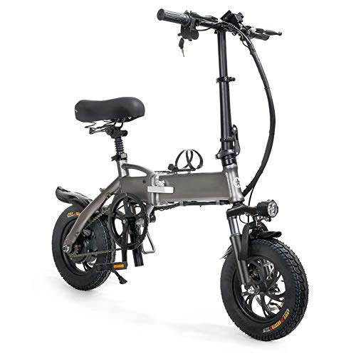 Vélos électriques : Hxl 250w Vélo électrique Pliant Adulte Vélo de Montagne avec 48v 8ah Batterie au Lithium 12 Pouces Pneus et Pédale Auxiliaire LED Affichage Phares
