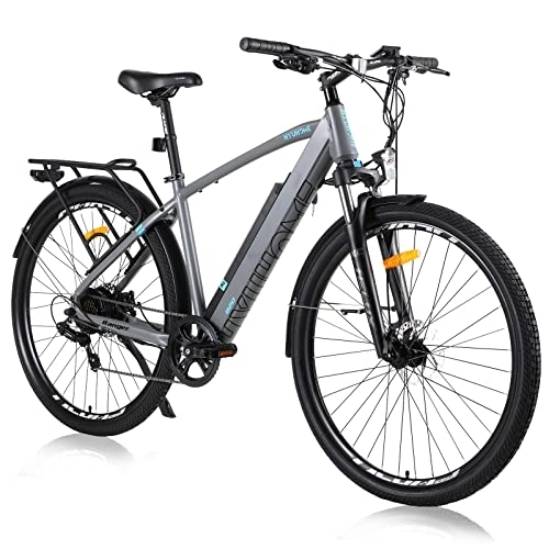 Vélos électriques : Hyuhome Vélo électrique pour homme adulte, 27, 5'' / 28'', vélo électrique pour homme, avec batterie amovible 36 V 12, 5 Ah et moteur BAFANG