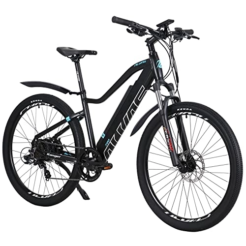 Vélos électriques : Hyuhome Vélos électriques pour adultes hommes et femmes, vélos électriques de 27, 5'' vélos tout-terrain 36V 12, 5 Ah vélo de montagne E-VTT, Shimano 7 vitesses, double freins à disque pour navette