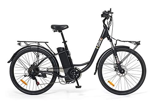 Vélos électriques : i-Bike City Easy S ITA99, vélo à assistance électrique unisexe pour adulte, noir, 46 cm