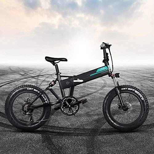 Vélos électriques : INOVIX Vélo électrique Fiido M1 pour adultes, 7 vitesses, tout-terrain, moteur de 250 W, gamme de pneus 20 x 4 12, 5 Ah 100 km (Délai de livraison 7-14 jours) Noir