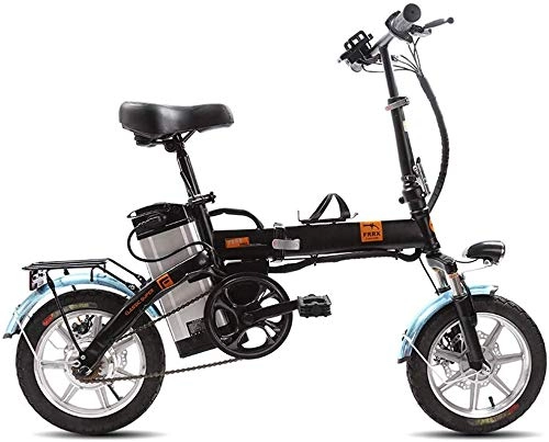 Vélos électriques : INSGOS Vélo Électrique Pliant Vélo Électrique Mini Scooter Lithium Adulte Batterie de Voiture Facile à utiliser / Noir