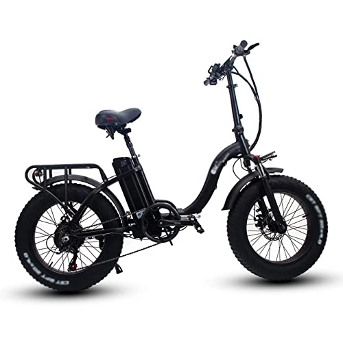 Vélos électriques : IOPY Vélo Électrique 24'', 48V Fat Tire Electric Bike Snow Bike avec Batterie Au Lithium Amovible Et Pédales pour Jungle Trails Snow Beac (Color : Black, Size : 48V / 15A)