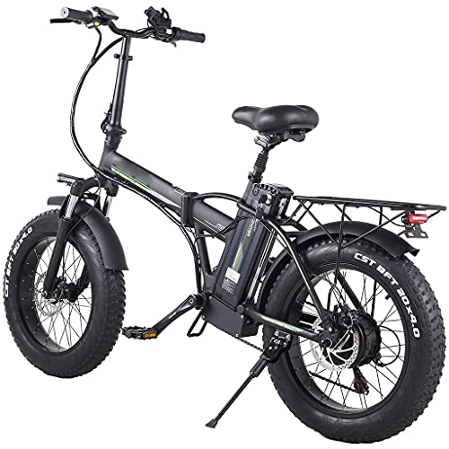 Vélos électriques : J&LILI Roue Pliante Électrique De 20 Pouces 500W avec Batterie Lithium De 48V-15Ah Amovible Et Écran LCD