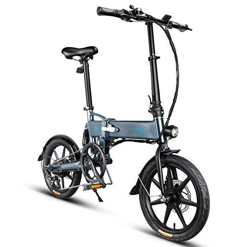 Vélos électriques : JIALI Vélo électrique Pliant D2S Ebike Extérieur Rechargeable 6 Vitesses Changement De Vélo Outil De Cyclisme pour Adultes Adolescents Déplacements en Ville Gris
