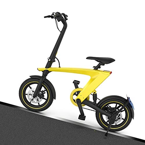 Vélos électriques : JIAWE Scooter Adulte, vélo électrique à Batterie au Lithium, vélo Pliant à pédales, Pneu antidérapant de 14 Pouces, Endurance : 55 kilomètres, Vitesse : 25 KM / H