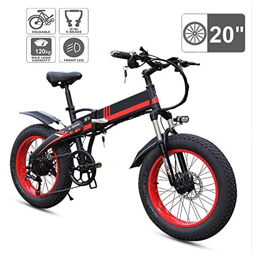 Vélos électriques : JIEER Vélos Électriques Pliants pour Adultes, Vélo Pliant de 20", Affichage à LED en Alliage D'Aluminium Vélo de Montagne Vélo de Navette Vélo Électrique 350W avec Transmission à 7 Vitesses, Charg