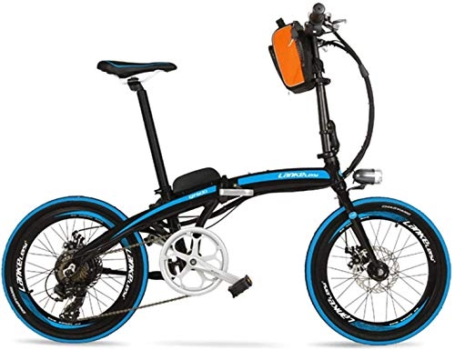 Vélos électriques : JINHH Adultes500W 48V 12Ah Grand vélo électrique Portable Pliable de 20 Pouces, vélo électrique à pédale en Alliage d'aluminium, Deux Freins à Disque, Couleur: Batterie supplémentaire Rouge