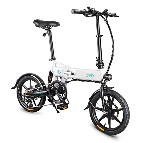 Vélos électriques : jiyoujianzhu Vélos électriques Pliants pour Adultes, Vélo De Route avec Moteur 250W, Batterie 36V 7.8Ah, Vitesse Maximale 25 Km / H, Siège Réglable, Reçu dans Les 3-7 Jours Blanc